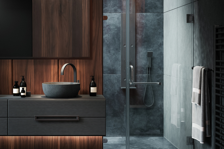 Modern dark luxury  minimalist  bathroom